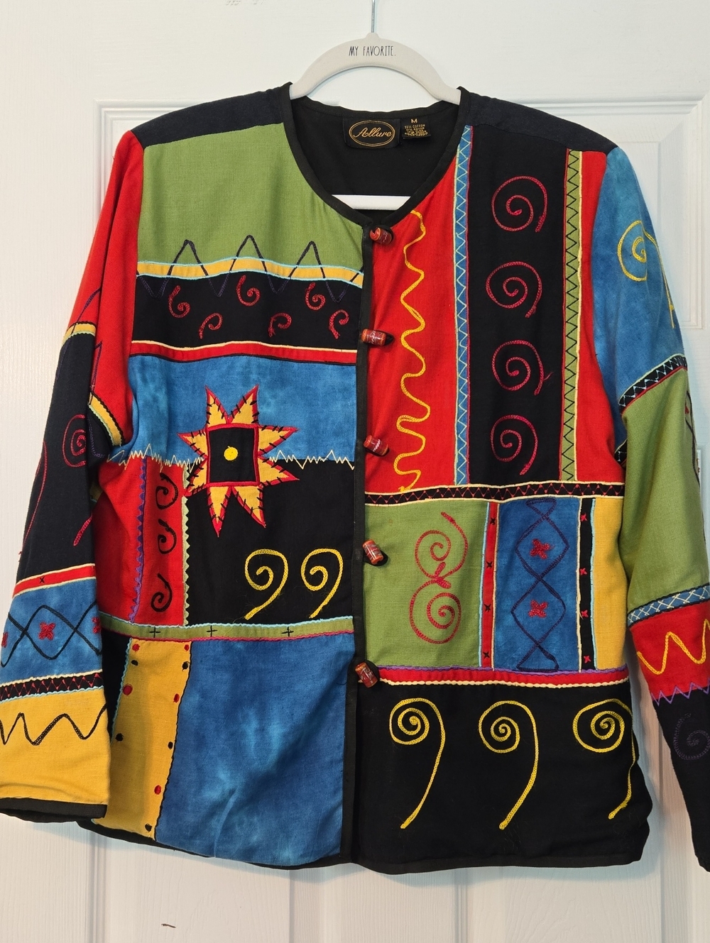 Vintage Allure Multicolor Patchwork Embroidered Blazer Jacket